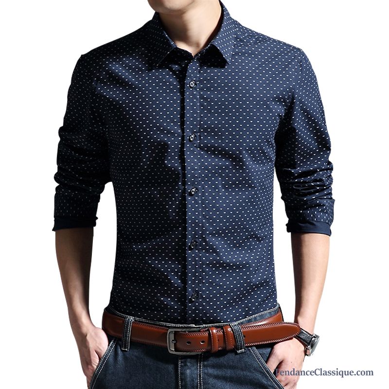 Chemise Homme Col Officier, Chemise Classe Pour Homme Pas Cher