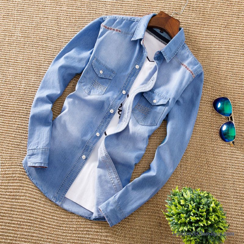 Chemise Lin Homme Blanc Turquoise, Chemise Grande Taille Homme En Vente