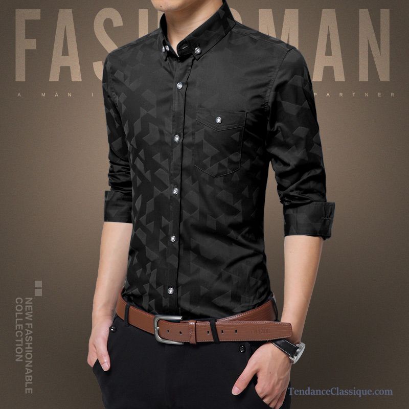 Chemise Pour Jeune Homme, Chemise Homme Non Cintrée Coupe Droite Pas Cher