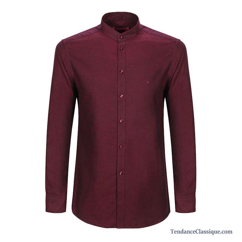 Chemise Rouge Homme Manche Courte, Mode Chemise Homme