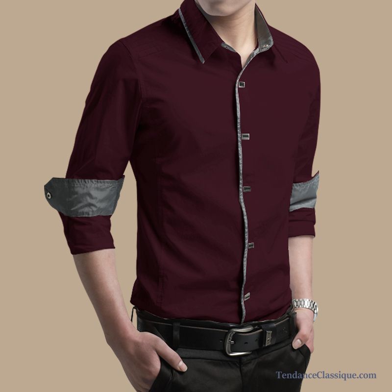 Chemise Sans Manche Homme Fashion Violet, Chemise Homme Hiver