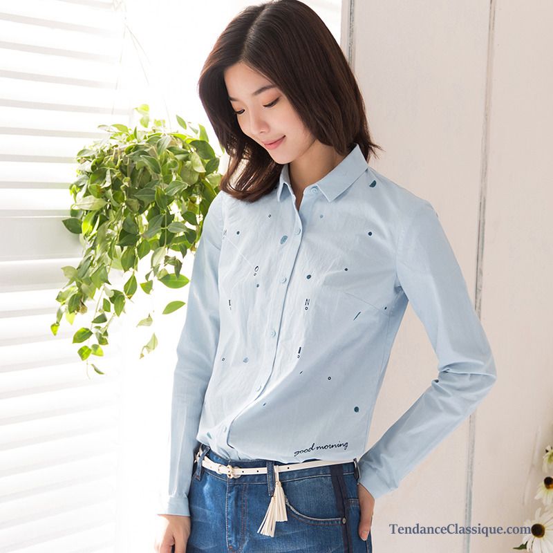 Chemisier Femme Bleu Marine Neige, Chemisier Denim Femme