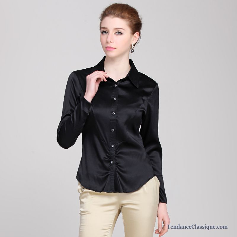 Chemisier Noire Femme, Blouse Femme Manches Longues En Vente