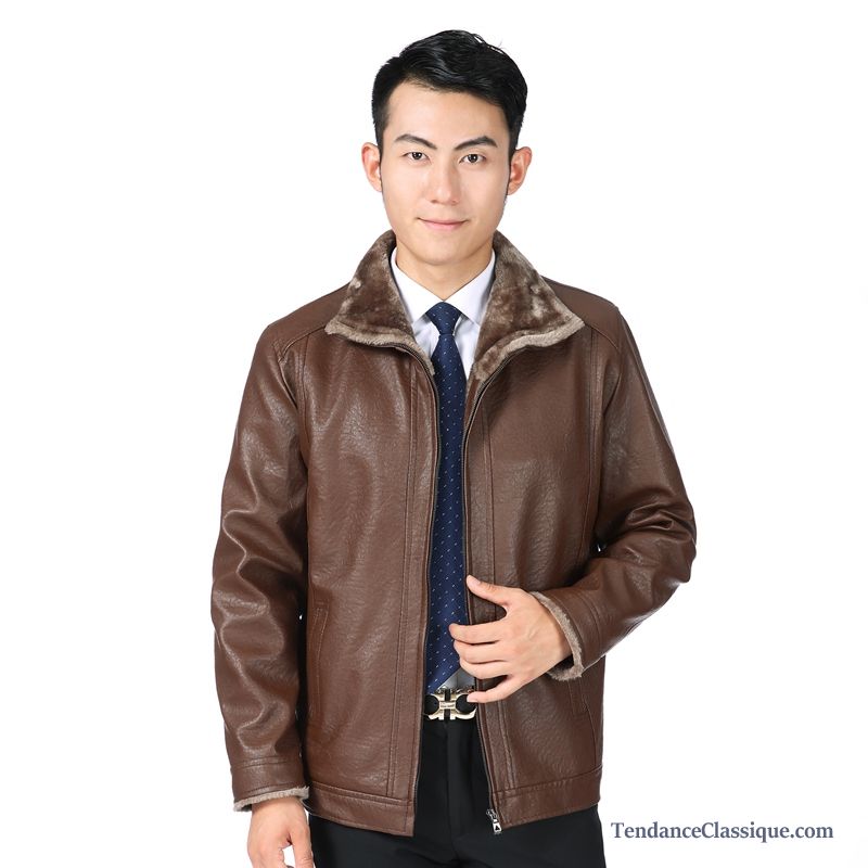 Cuir Blouson Homme Chocolat, Veste En Cuir Légère Homme