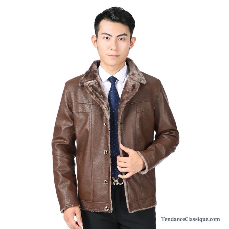 Cuir Blouson Homme Chocolat, Veste En Cuir Légère Homme