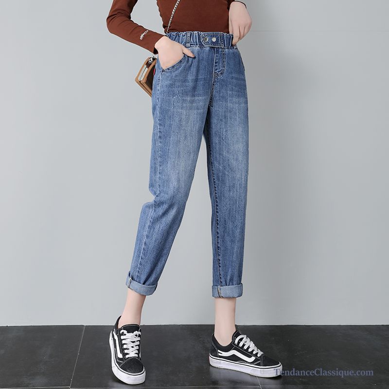 Denim Jeans Femme, Jean Slim Troué Femme