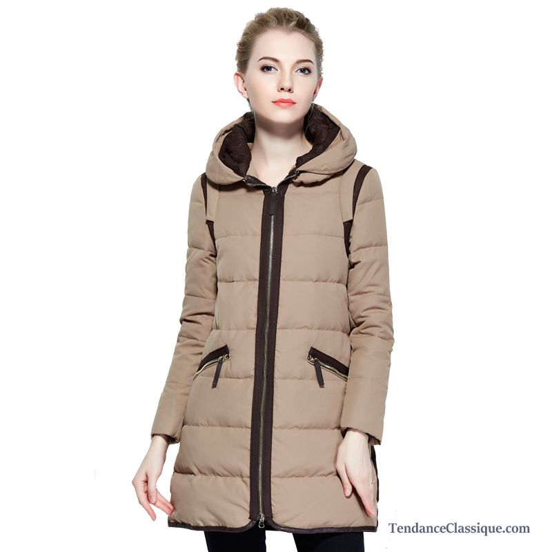 Doudoune Femme Pas Cher Avec Fourrure, Manteau Long Doudoune Femme