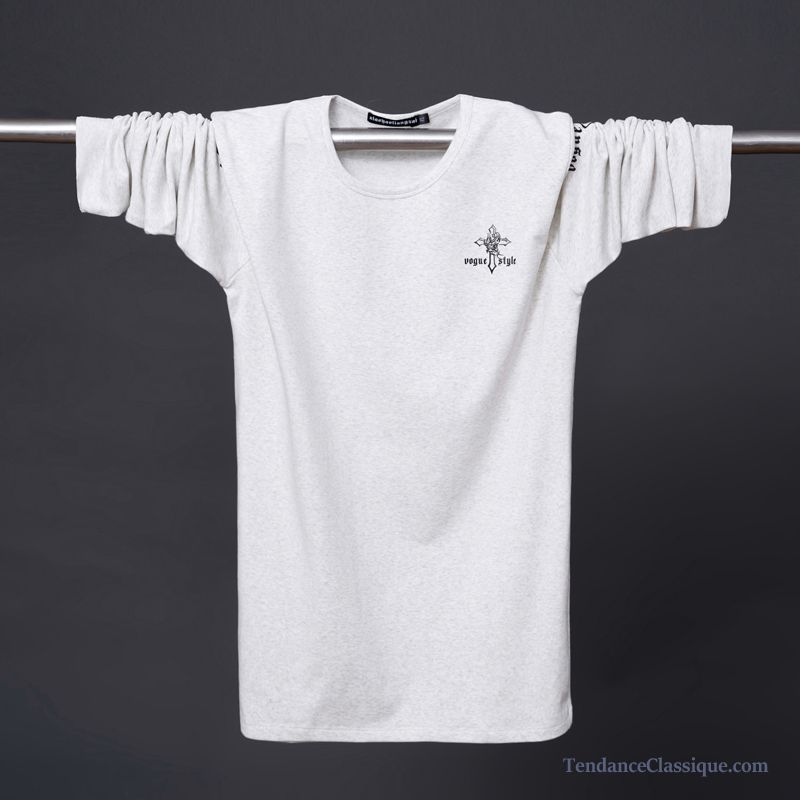 Débardeur Homme Blanc, T Shirt Manches Longues