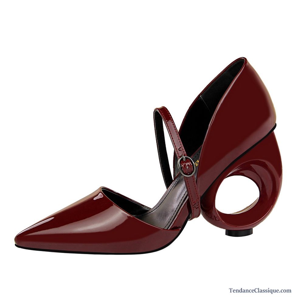 Escarpin Noir En Cuir, Escarpins A Talon Haut