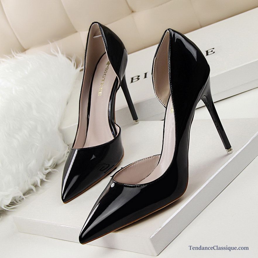 Escarpin Noir Et Blanc Sarcelle, Escarpins Cuir Femme Pas Cher