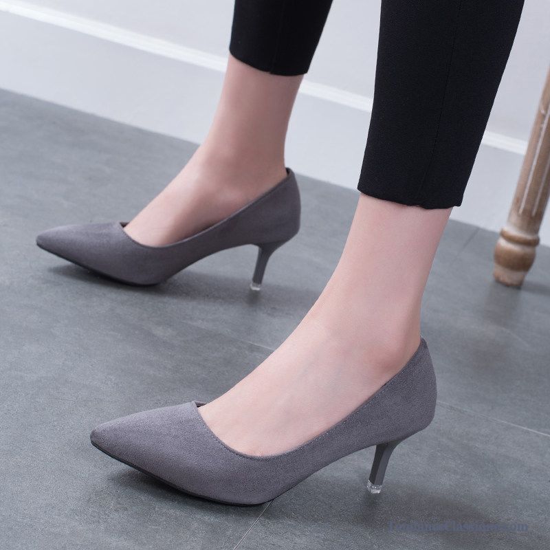 Escarpin Noir Et Doré Gris, Escarpins Femme Pas Cher Soldes