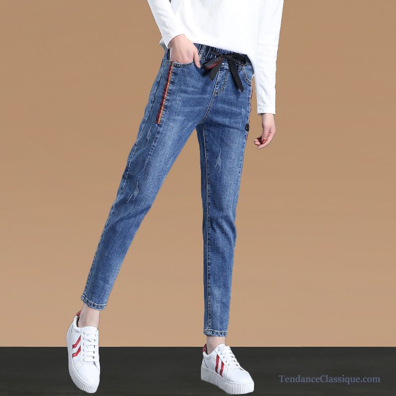 Jean Skinny Blanc Femme Jaune, Jean Gris Clair Femme