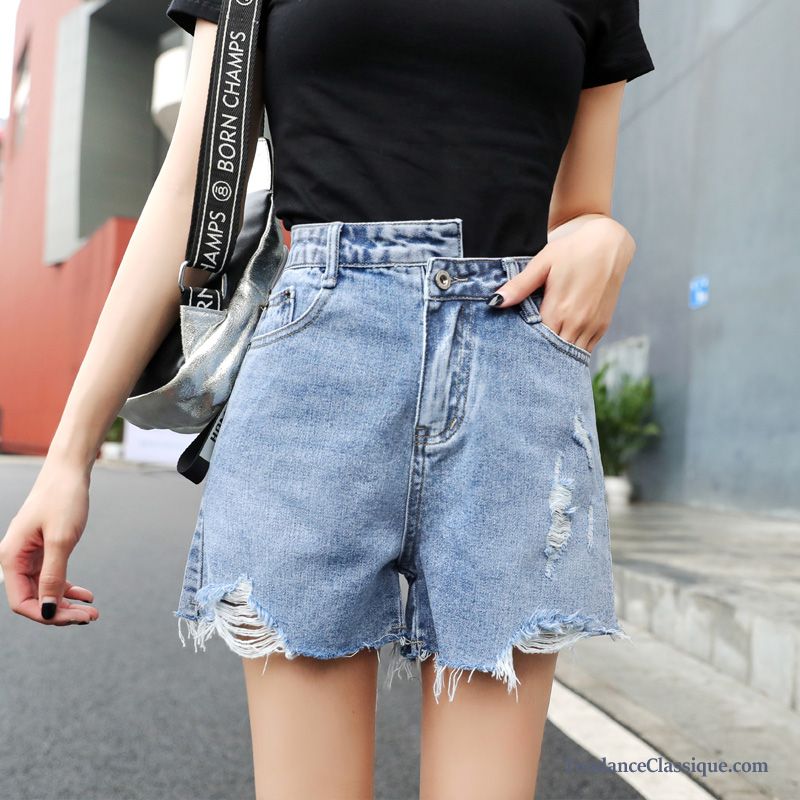 Jean Skinny Taille Haute, Shorts Pas Cher Femme De Marque