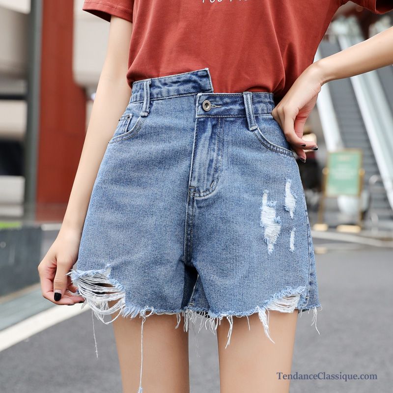 Jean Skinny Taille Haute, Shorts Pas Cher Femme De Marque