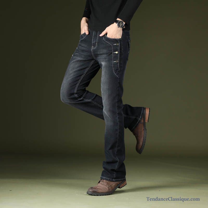 Jean Slim Homme Bleu Or, Jeans Homme Huilé Noir