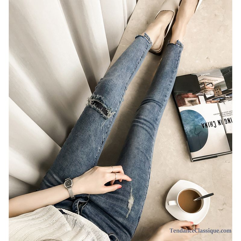 Jean Taille Haute Coupe Droite Femme, Pantalon Femme Taille Haute Slim