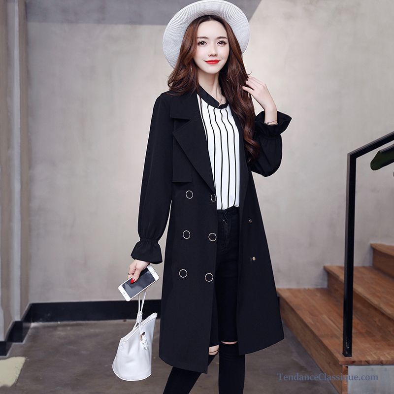 Manteau Bleu Femme, Long Manteau Noir Femme