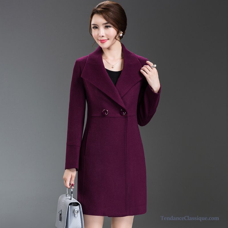 Manteau Femme Cachemire Lilas, Manteau Long Pour Femme