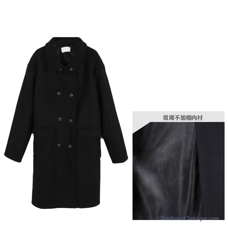 Manteau Noir Femme Laine, Promo Manteau Femme