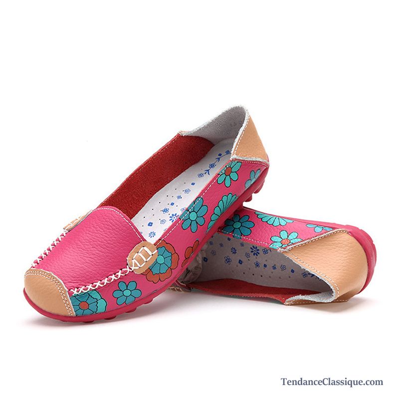 Mocassin Bleu Femme Seashell, Mocassin Rose Femme