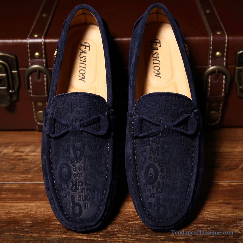 Mocassin Bleu Homme Brun, Mocassin A Lacet Homme