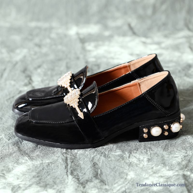 Mocassin Bleu Marine Saphir, Mocassin Noir Et Blanc Femme