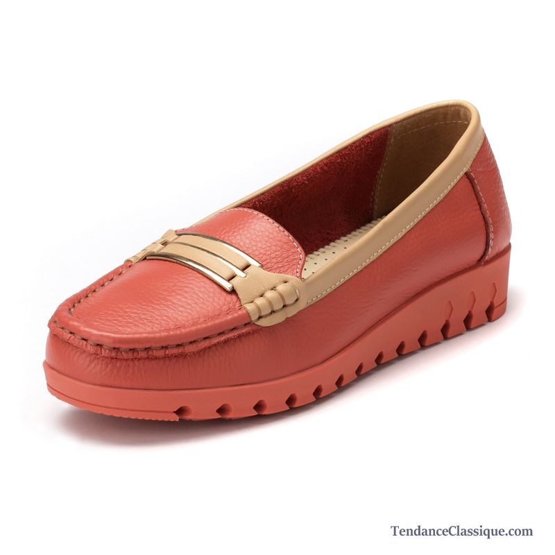 Mocassin Femme Couleur Rubine, Mocassin Femme Pas Cher