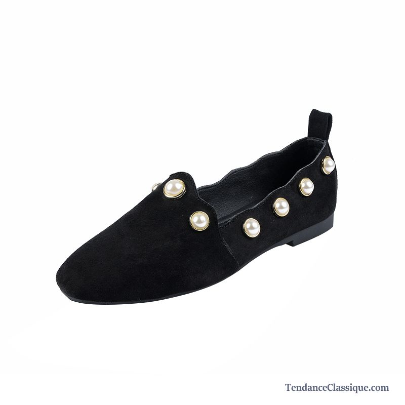 Mocassin Femme Cuir Noir, Chaussures Femmes Marques