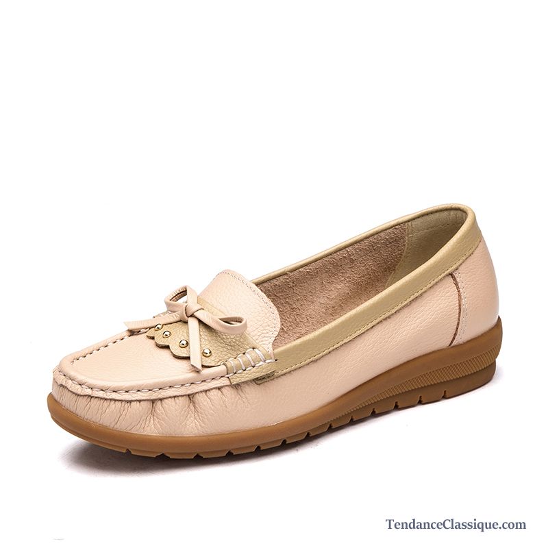 Mocassin Femme Rose Rubine, Mocassin Beige Femme