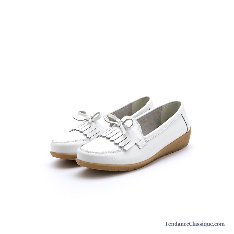 Mocassin Noir Et Blanc, Chaussure Femme Mocassin