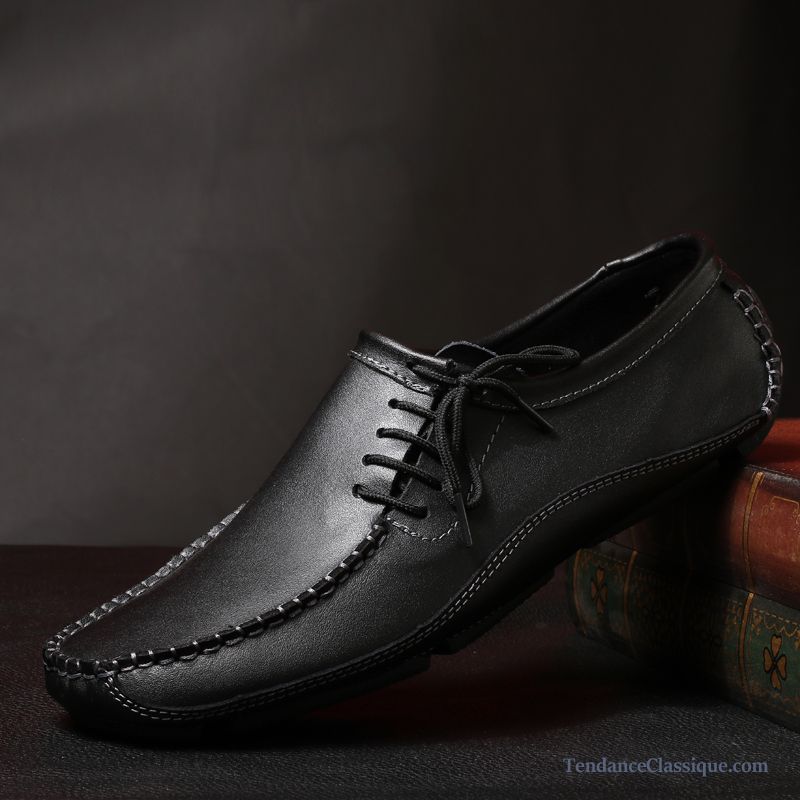 Mocassin Noir Et Blanc Saphir, Chaussure Homme Classique