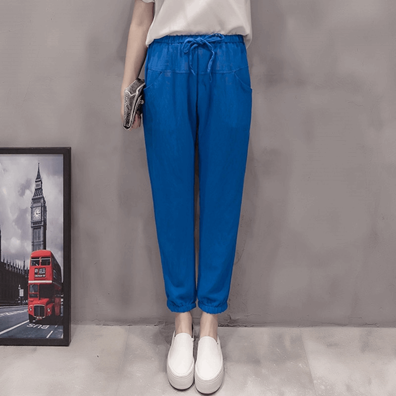 Pantalon A Pince Blanc Femme Bleu, Pantalon En Toile Femme Soldes