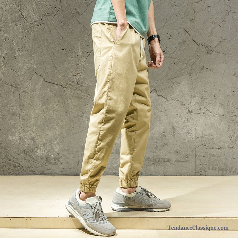 Pantalon Cargo Homme Beige Palegoldenrod, Pantalon Cargo Baggy Homme