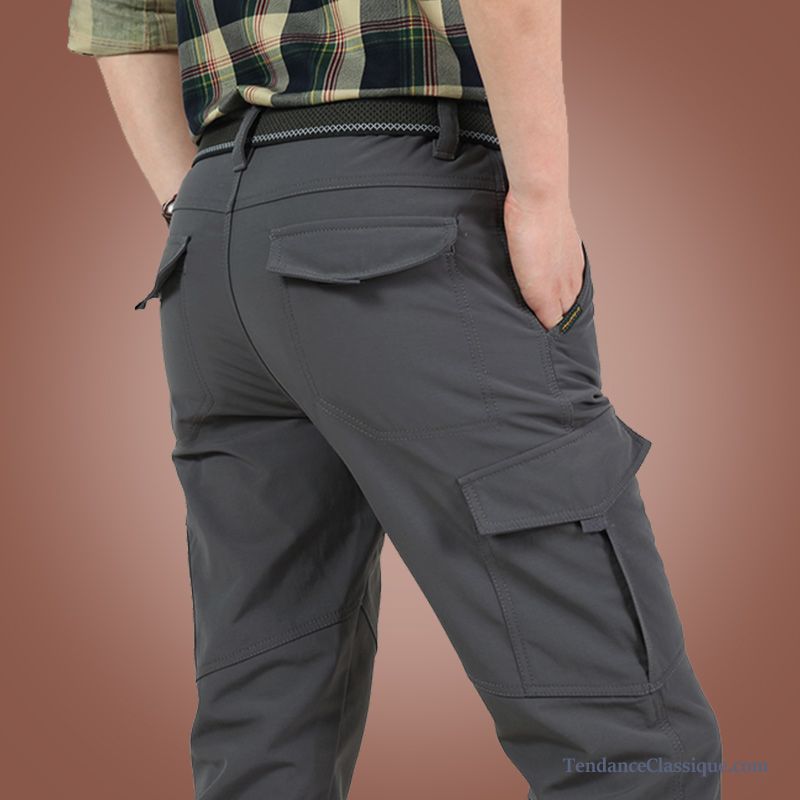 Pantalon Droit Taille Haute Palegoldenrod, Pantalon Mode Homme Coupe Droite En Vente