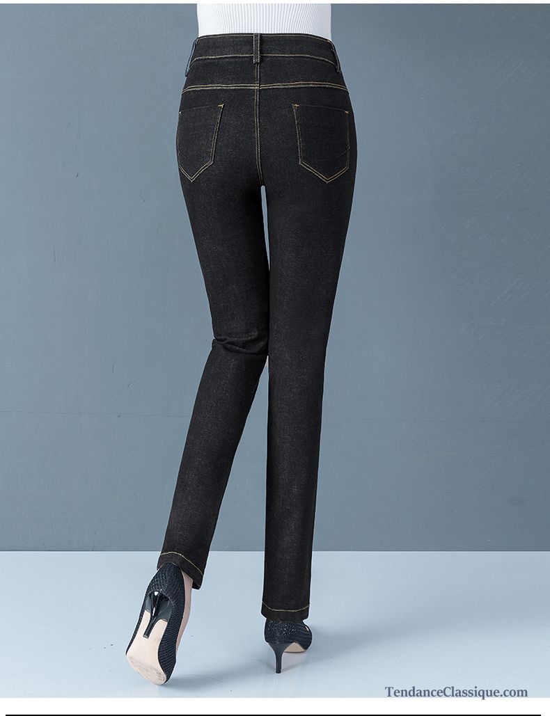 Pantalon Femme Enduit, Jeans Droit Taille Basse Femme Pas Cher