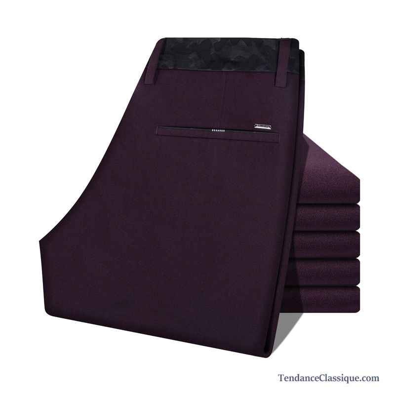 Pantalon Imitation Cuir Homme Violet, Pantalon Taille Basse