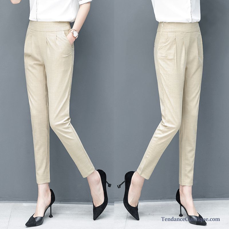 Pantalon Mode Beige Femme, Pantalon Classique Pour Femme En Vente