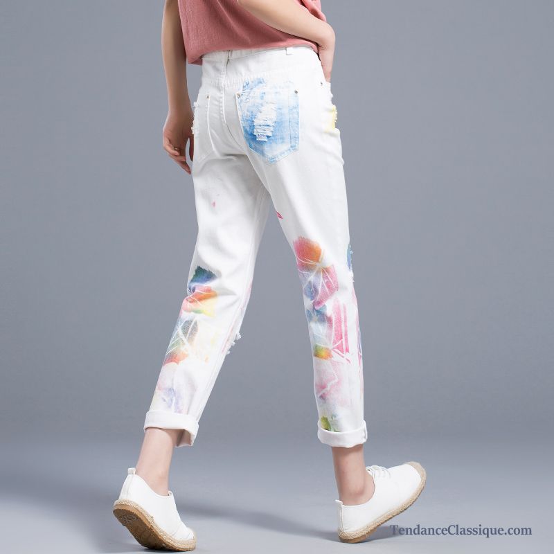 Pantalon Slim Femme Taille Haute Ivoire, Salopette Slim Femme Jeans