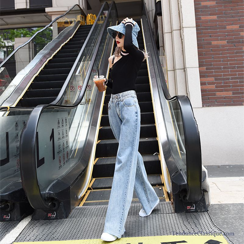 Pantalon Taille Très Haute Femme, Acheter Jean Taille Haute