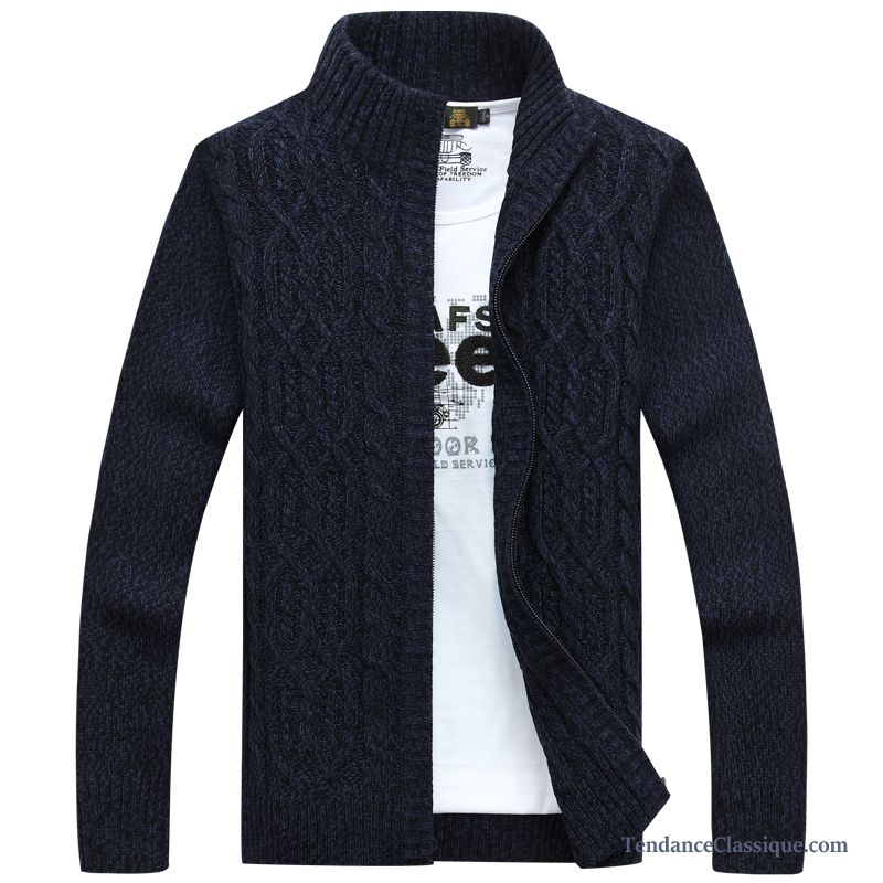 Pull Col Roulé Pas Cher Gris, Cardigan Mode Maille Homme