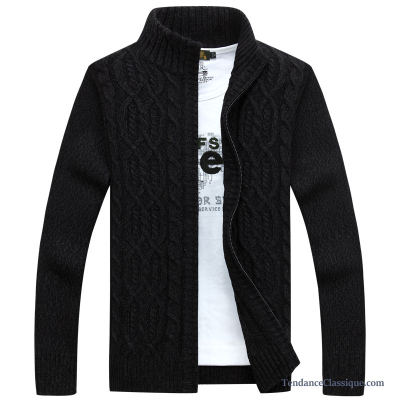 Pull Col Roulé Pas Cher Gris, Cardigan Mode Maille Homme