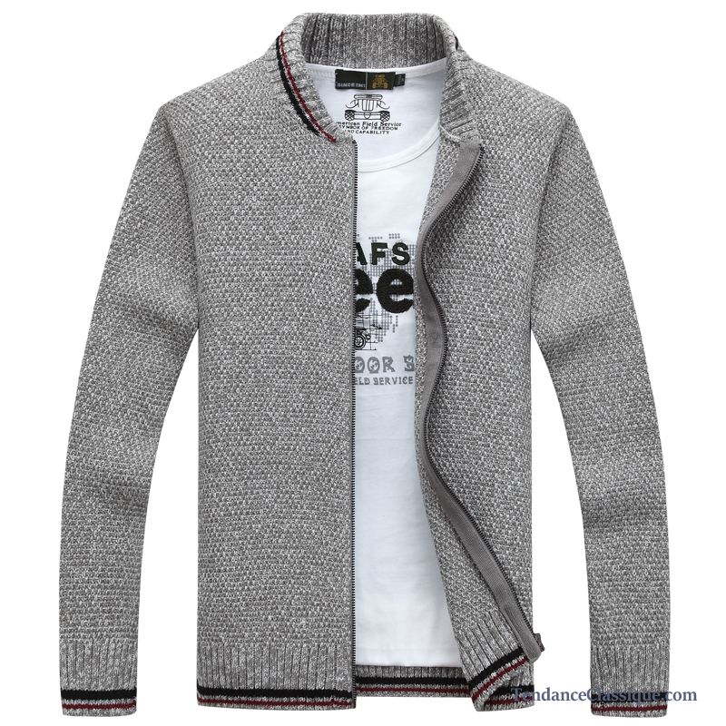 Pull Col Roulé Pas Cher Gris, Cardigan Mode Maille Homme