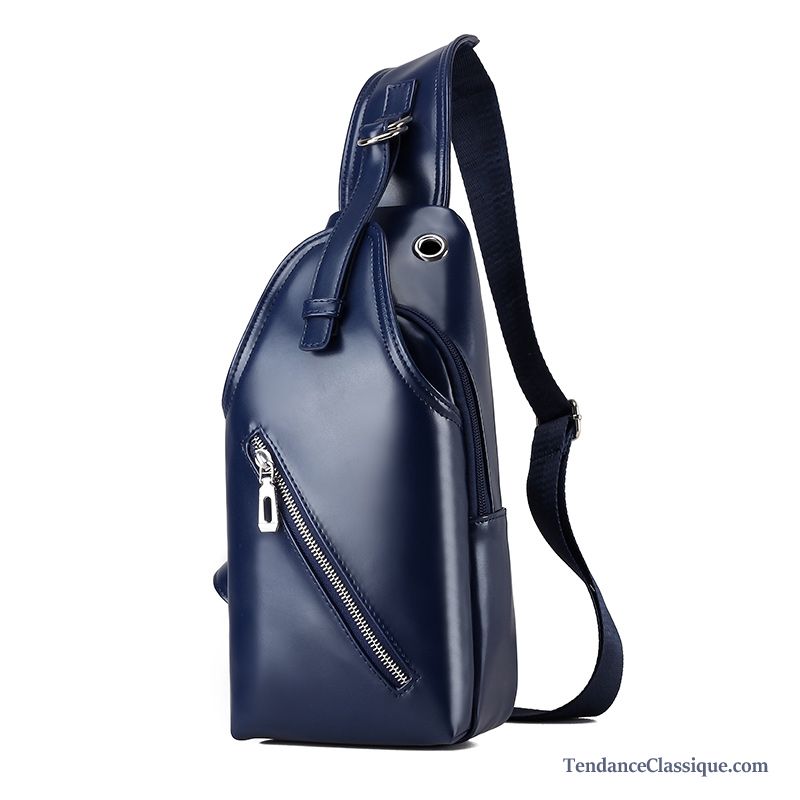 Sac Bandoulière Homme En Cuir Bleu, Sac À Bandoulière Pochette Soldes