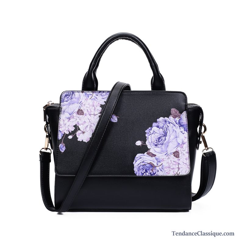 Sac Cartable Bandoulière Femme, Sac Besace Cuir Noir Femme