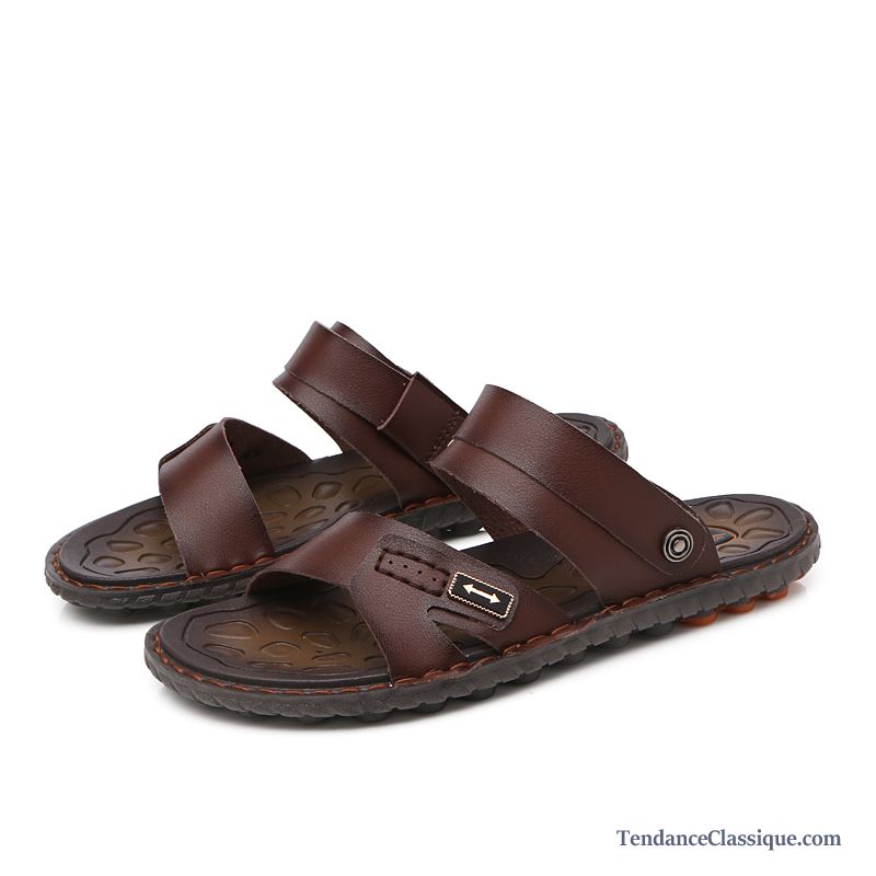 Sandales Compensés Homme, Sandales Cuir Homme Pas Cher