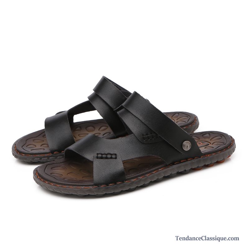 Sandales Compensés Homme, Sandales Cuir Homme Pas Cher