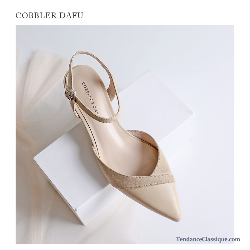 Sandales Cuir Pas Cher Femme Bronzage, Les Chaussures Sandales Femme