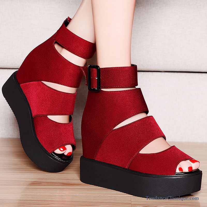 Sandales Femme Rouge Pas Cher, Sandales Femme En Solde