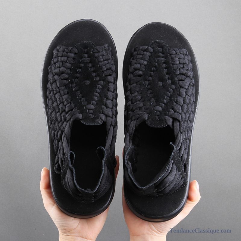 Sandales Homme Cuir Noir Sarcelle, Promo Chaussures Sandales Homme Pas Cher