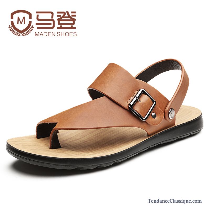 Sandales Homme Pas Cher Cuir Sandybrown, Chaussure Sandales Homme Pas Cher